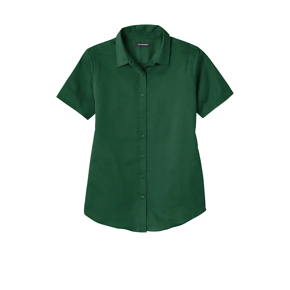 Port Authority® Women's Short Sleeve SuperPro React ™ Twill Shirt - Dark Green