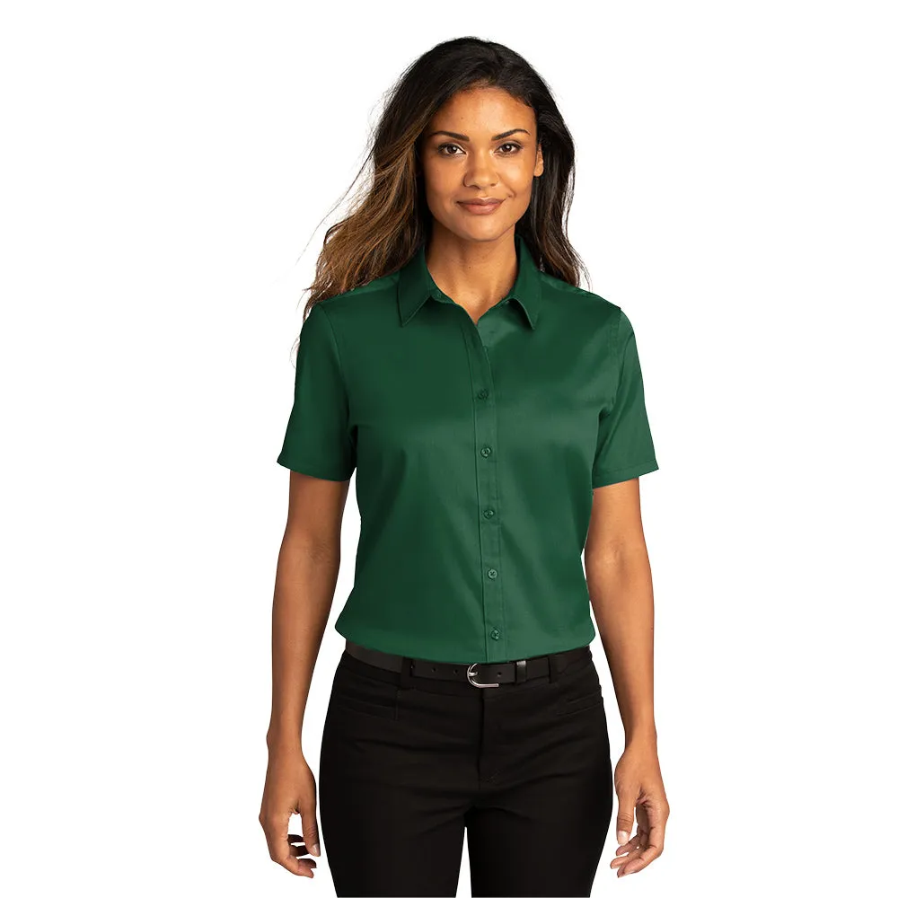 Port Authority® Women's Short Sleeve SuperPro React ™ Twill Shirt - Dark Green