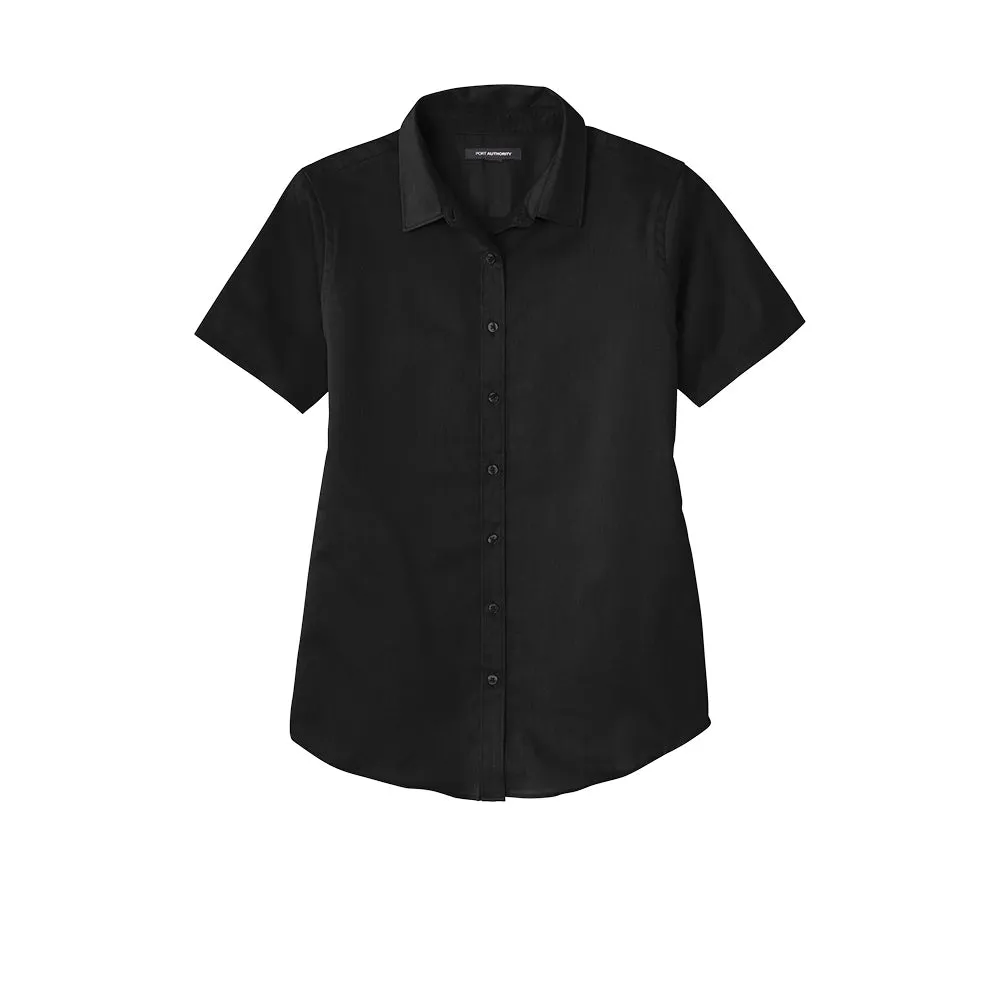 Port Authority® Women's Short Sleeve SuperPro React ™ Twill Shirt - Deep Black