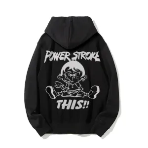 Powerstroke This Funny Letter Graphic Pullover With Kangaroo Pocket Hoodies