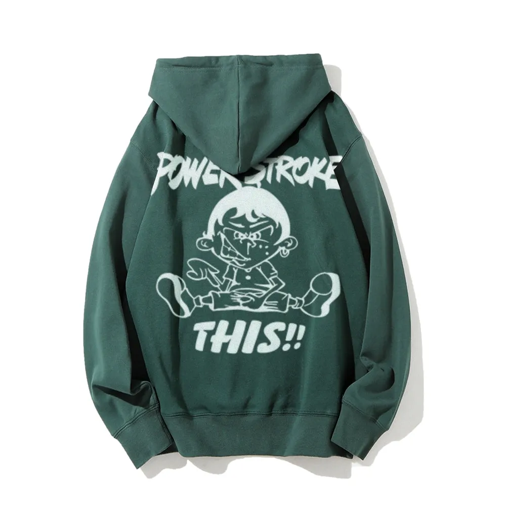 Powerstroke This Funny Letter Graphic Pullover With Kangaroo Pocket Hoodies