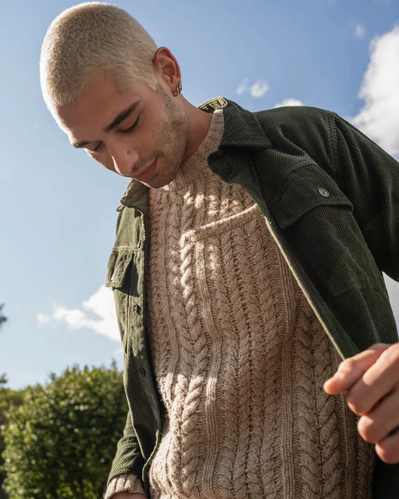 Recycled Wool Cable Knit Sweater