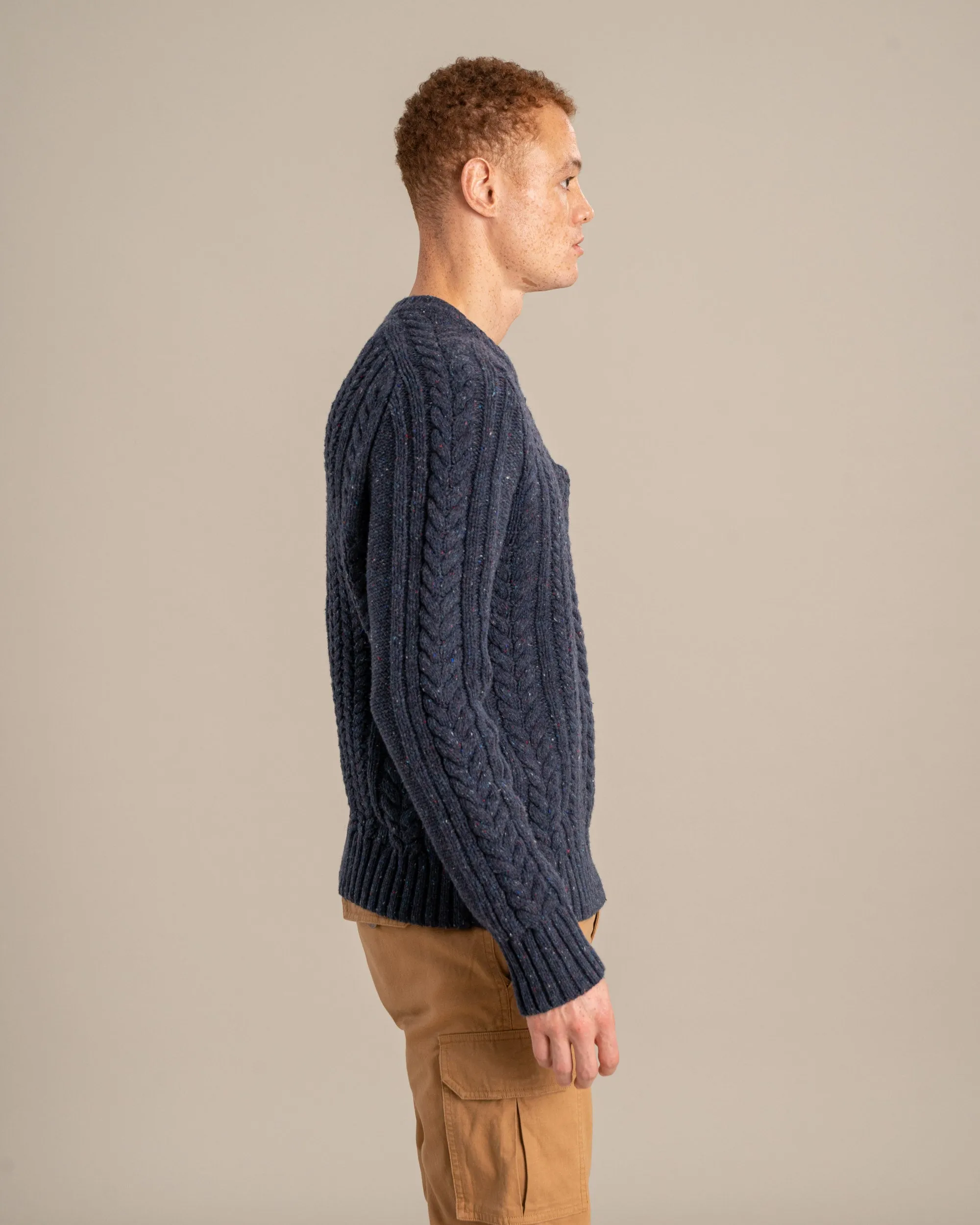 Recycled Wool Cable Knit Sweater