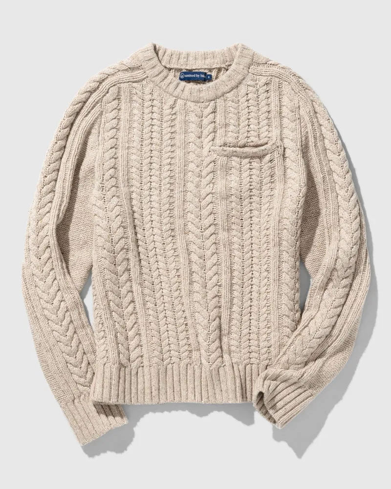 Recycled Wool Cable Knit Sweater