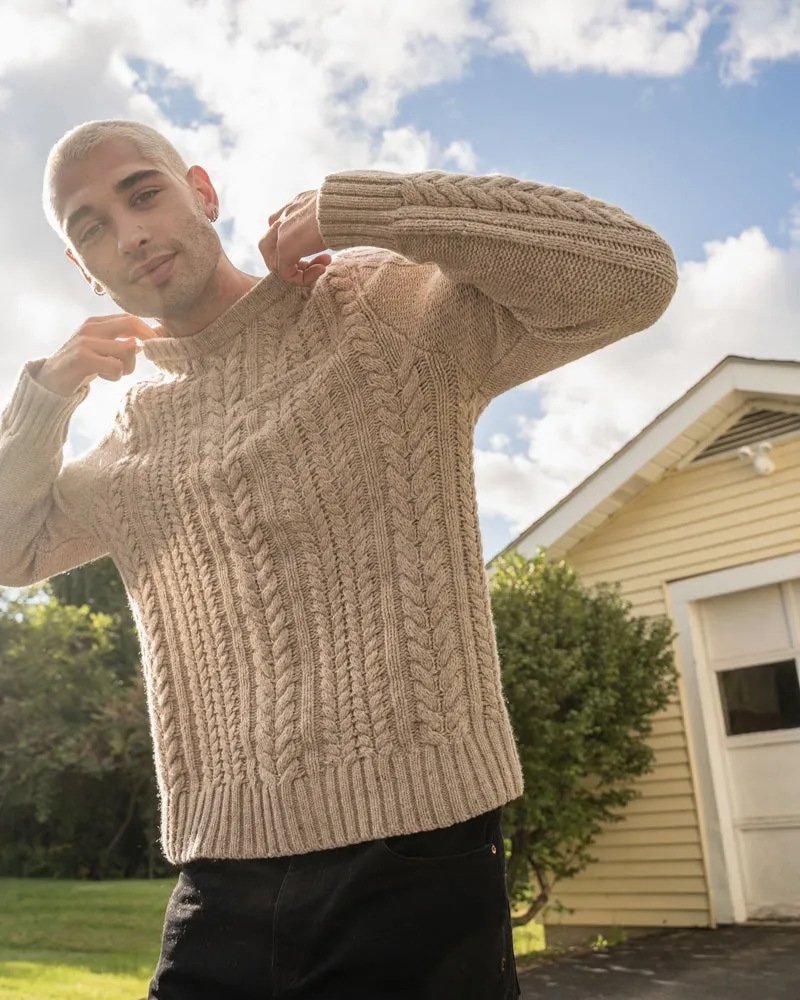 Recycled Wool Cable Knit Sweater