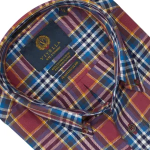 Rust Plaid Men's Cotton & Wool Button Down Shirts Made In Canada