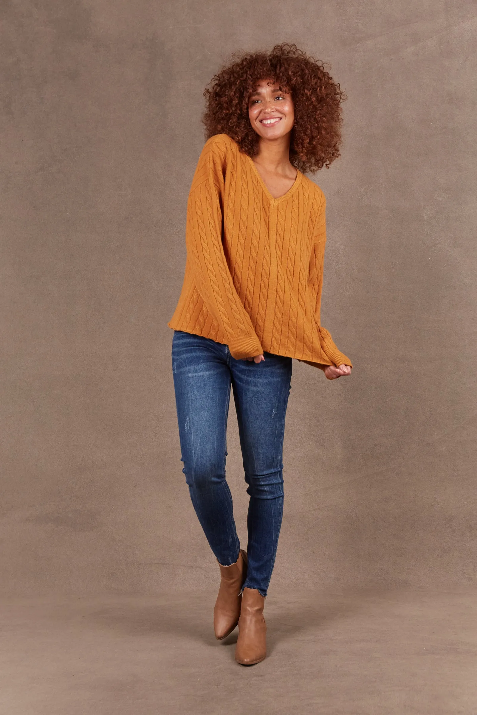 SALE - Alawa Cable Knit - Ochre