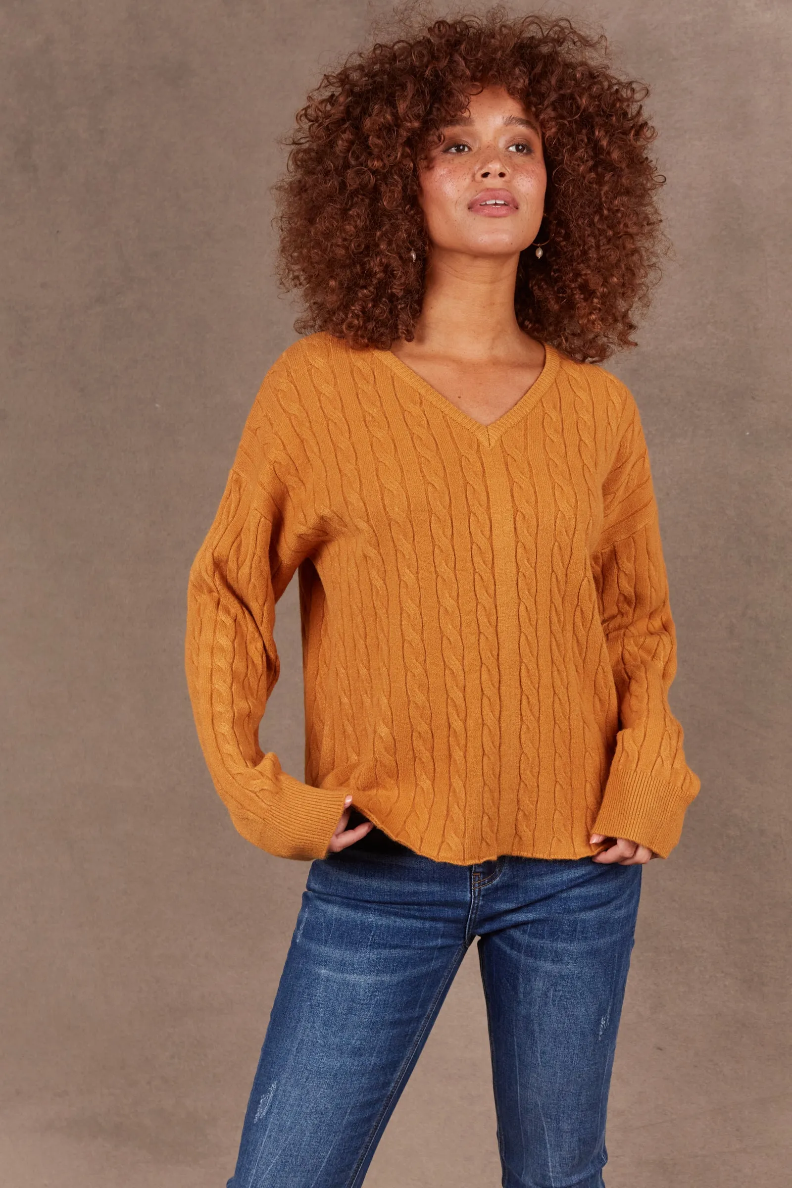 SALE - Alawa Cable Knit - Ochre