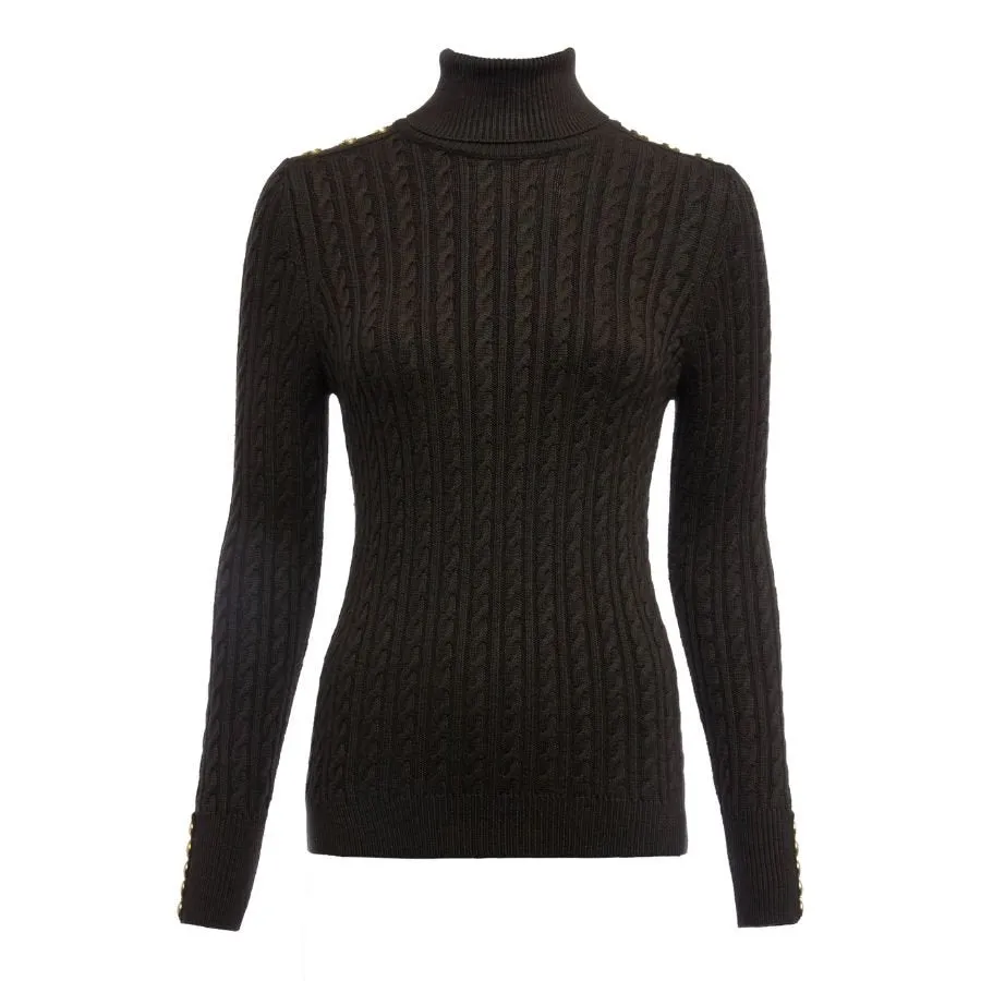 Seattle Roll Neck Cable Knit