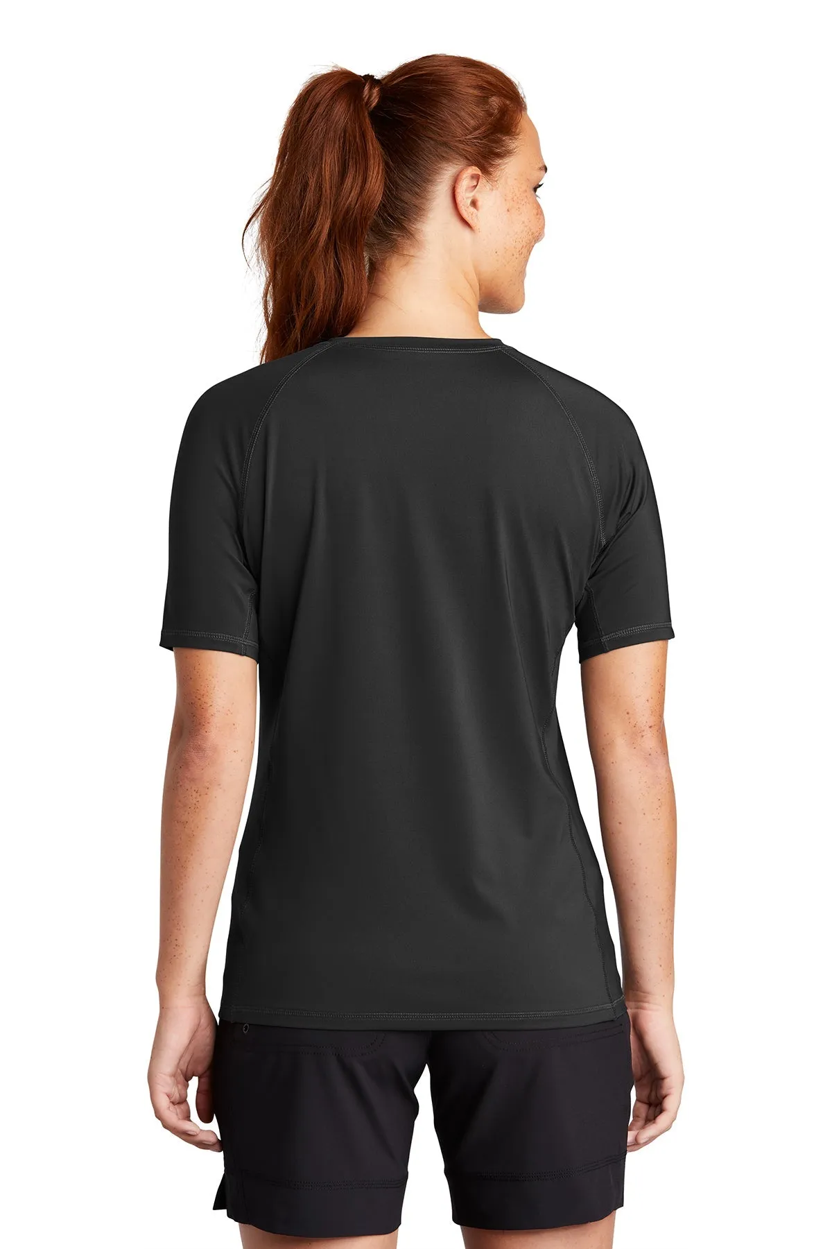 Sport-Tek Ladies Rashguard Branded Tee's, Black