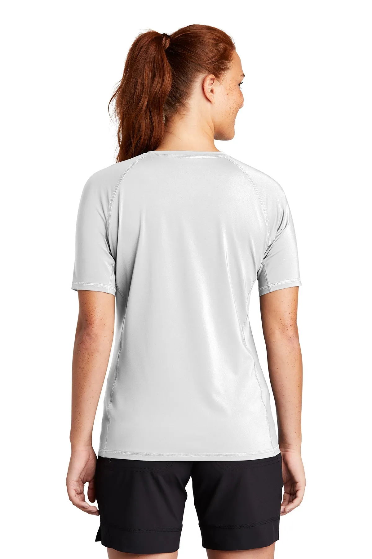 Sport-Tek Ladies Rashguard Customized Tee's, White