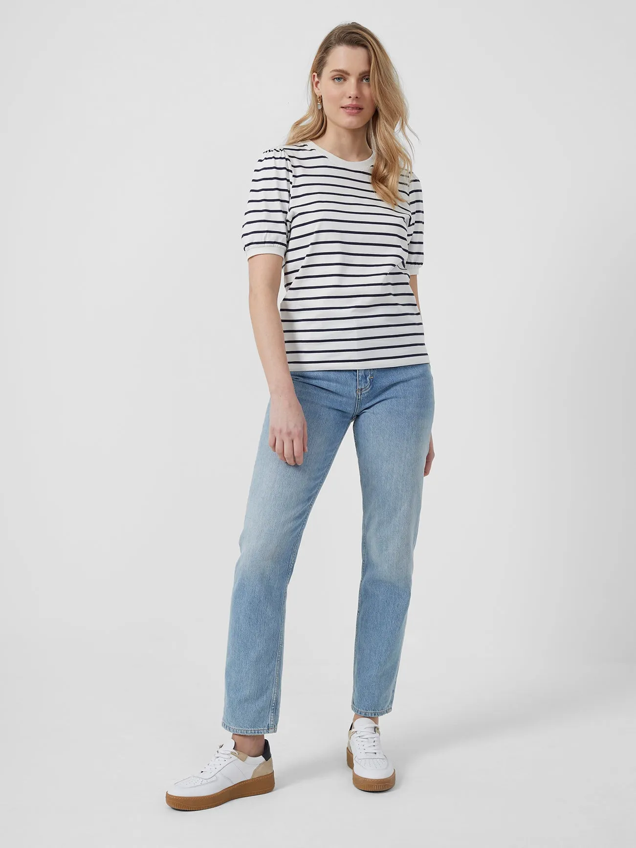 Striped Puff-Sleeved Top