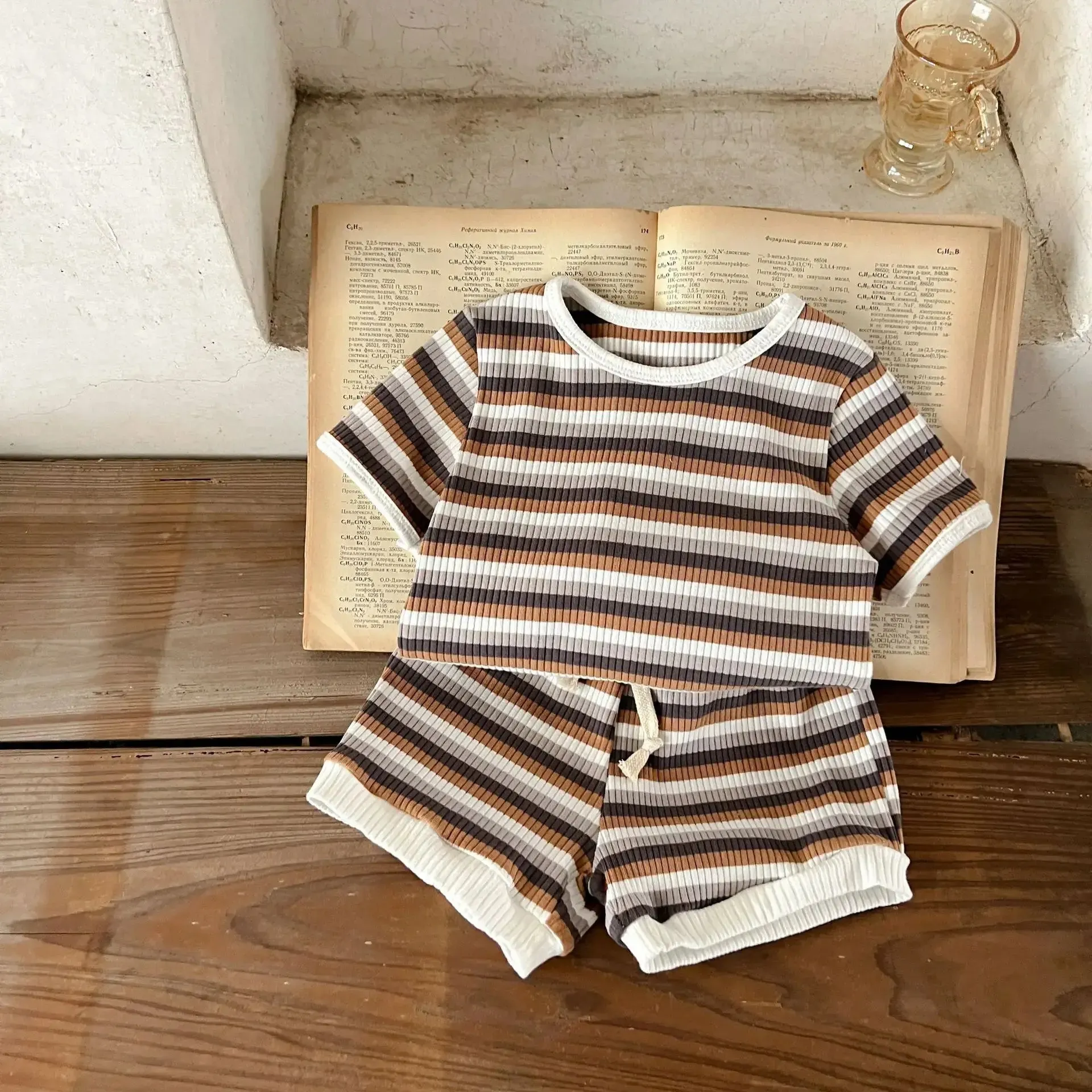 Summer Infant Boys Short Sleeve Striped Tops  Shorts