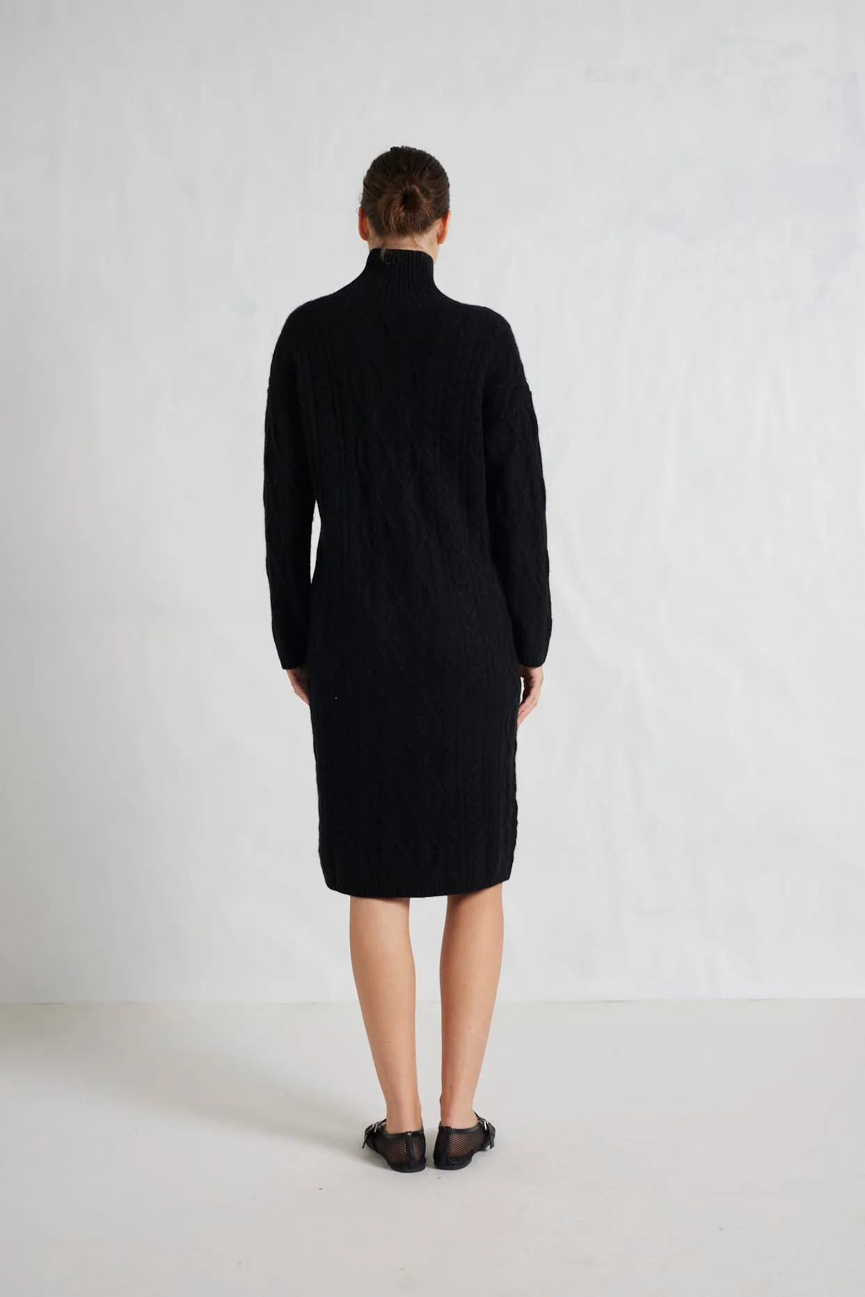 Violet Polo Cashmere Dress in Black