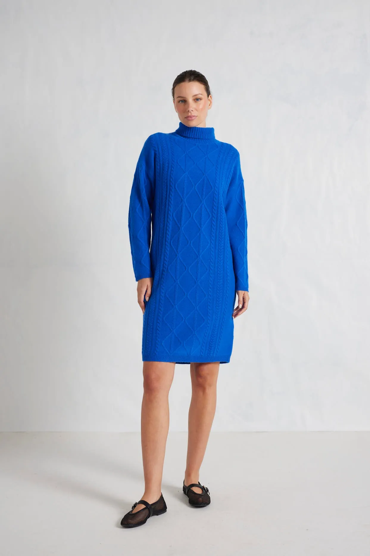 Violet Polo Dress in Cyanine Blue