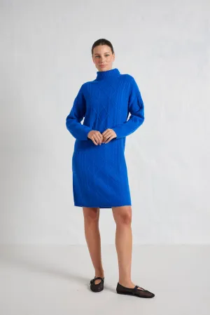 Violet Polo Dress in Cyanine Blue