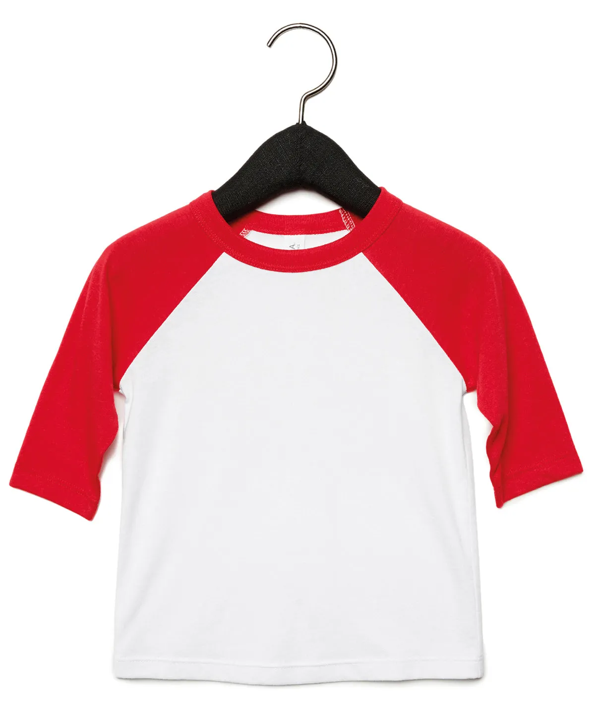 White/Red - Toddler ¾ sleeve baseball tee