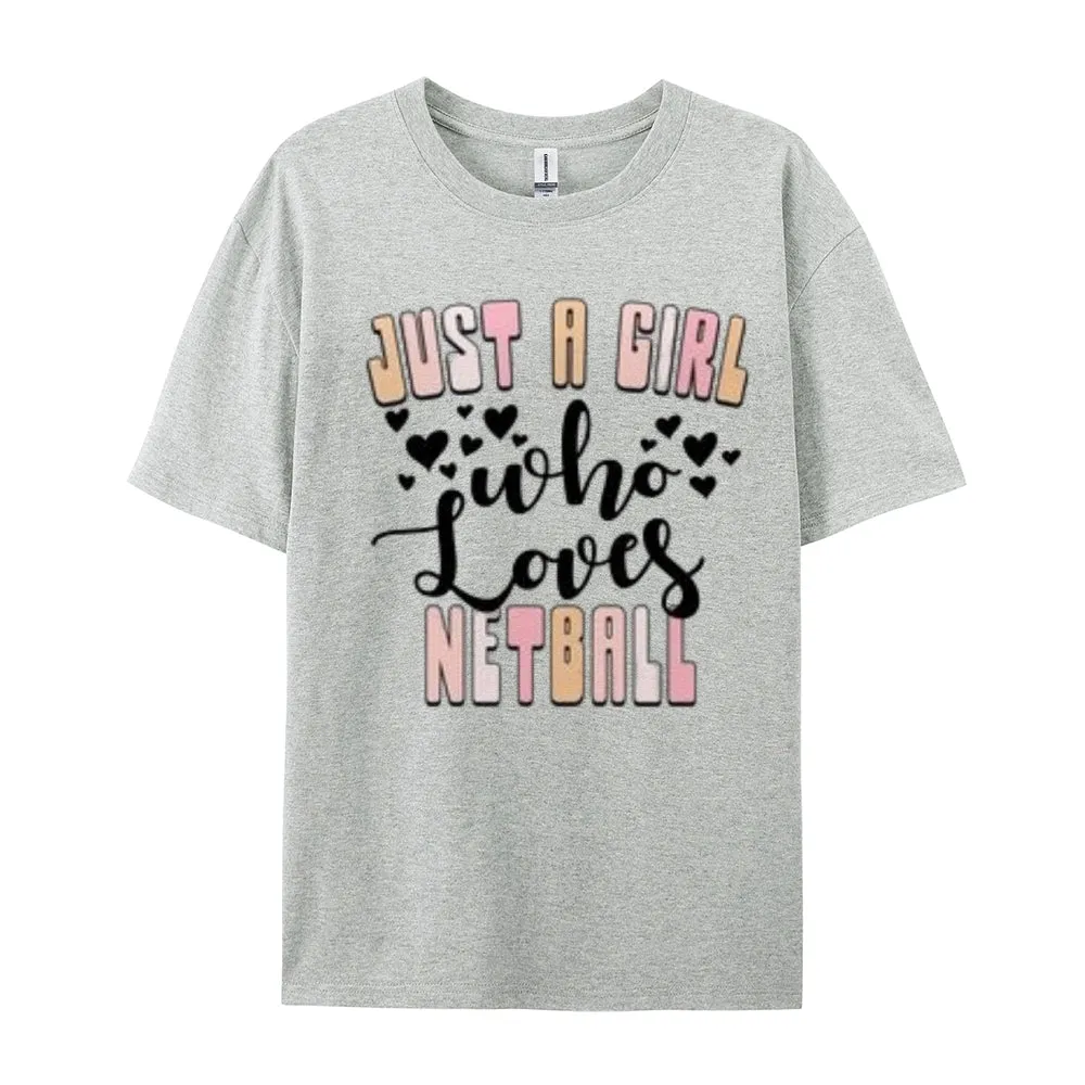 Women Girls A Girls Who Love Netball Letter Print Graphic T-shirt