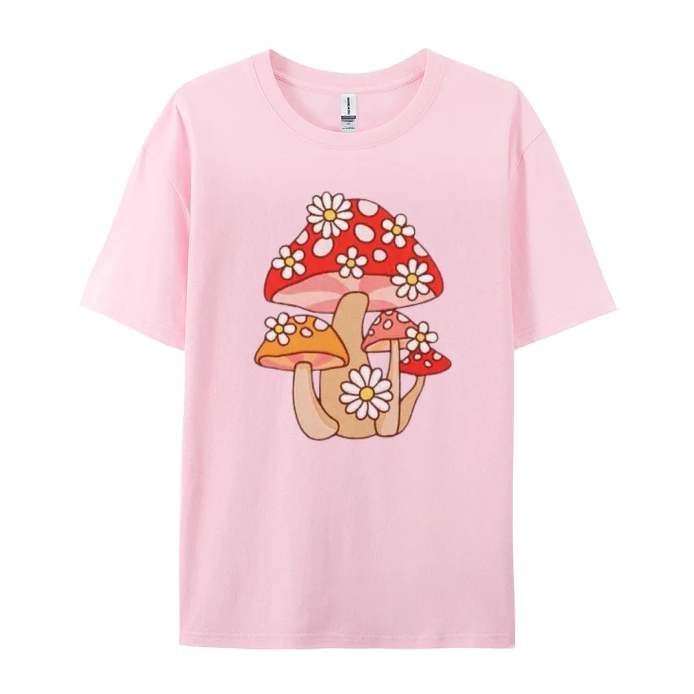 Women Mushroom Print Graphic T-shirt