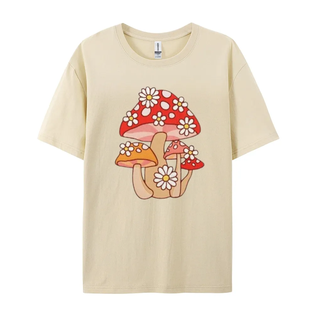 Women Mushroom Print Graphic T-shirt