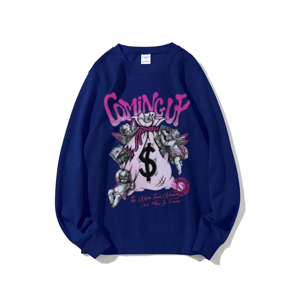 Women Vintage Money Graphic Sweatshirts