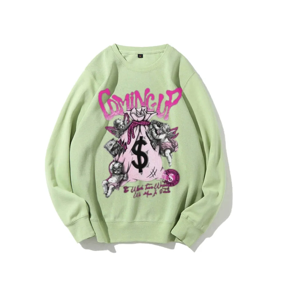 Women Vintage Money Graphic Sweatshirts