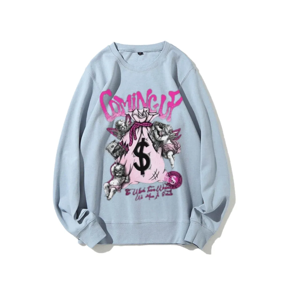 Women Vintage Money Graphic Sweatshirts