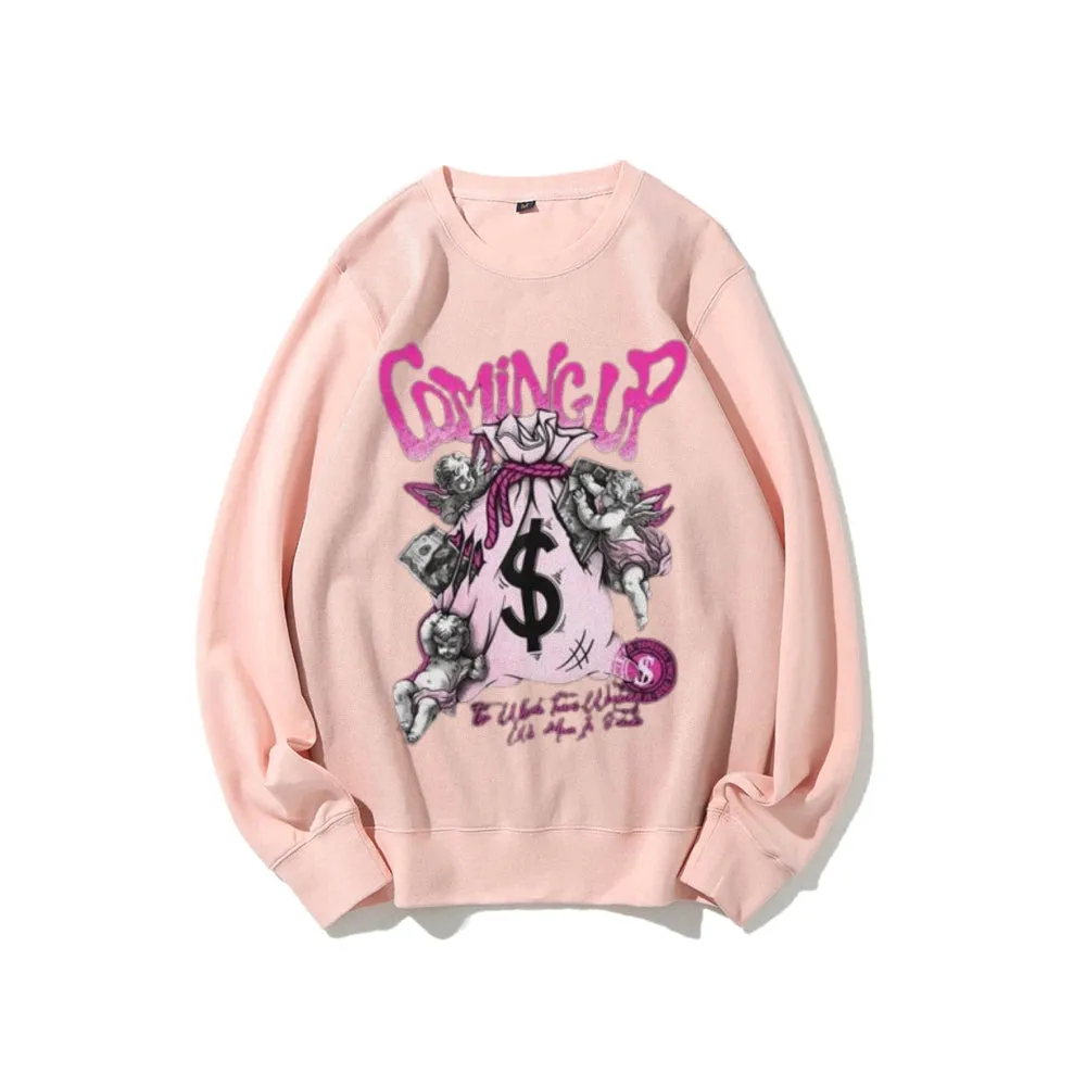 Women Vintage Money Graphic Sweatshirts