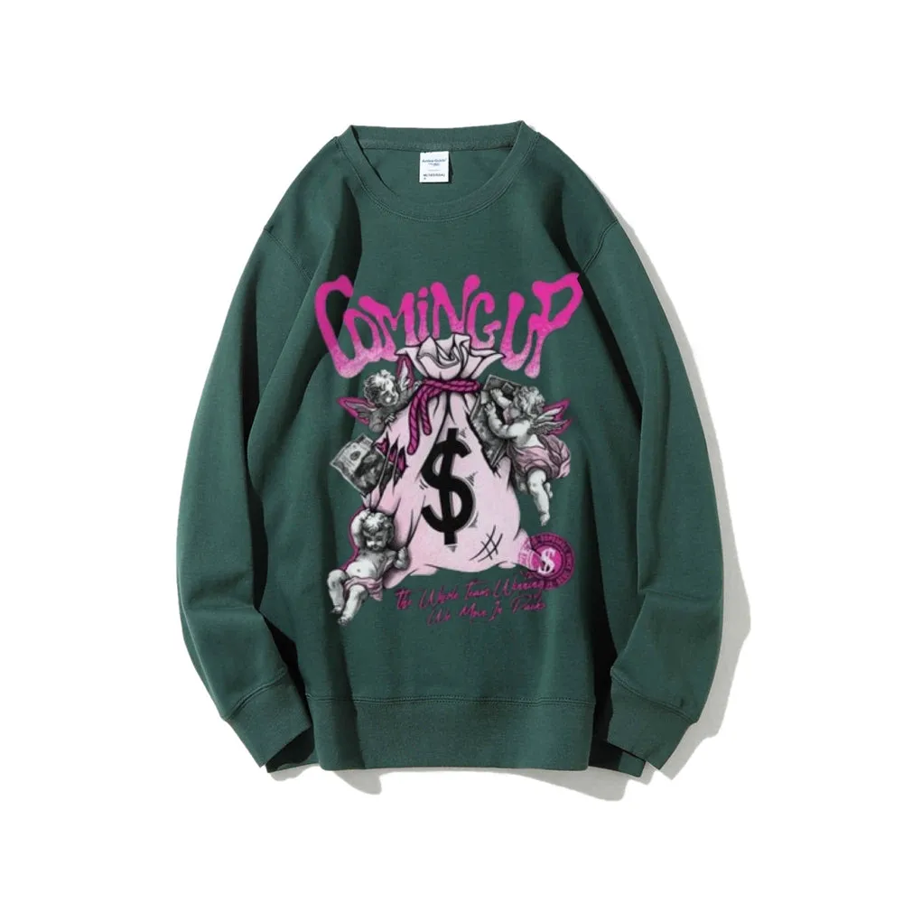 Women Vintage Money Graphic Sweatshirts