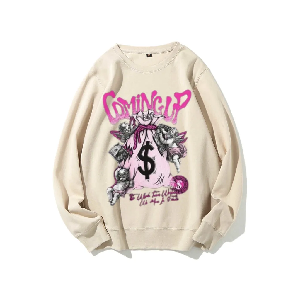 Women Vintage Money Graphic Sweatshirts