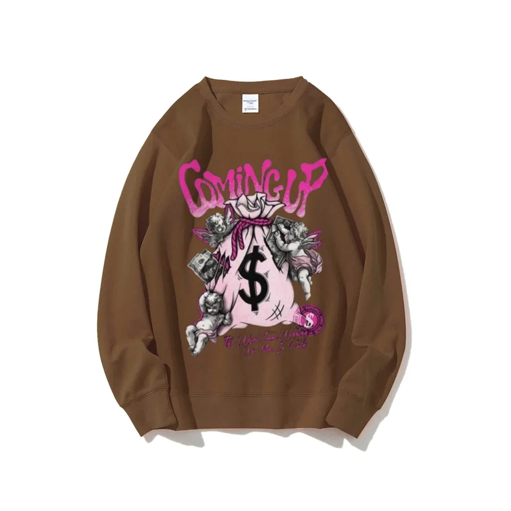 Women Vintage Money Graphic Sweatshirts