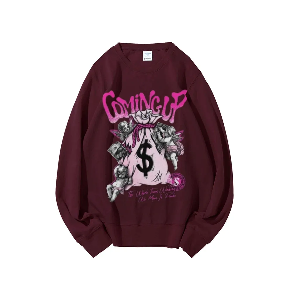 Women Vintage Money Graphic Sweatshirts