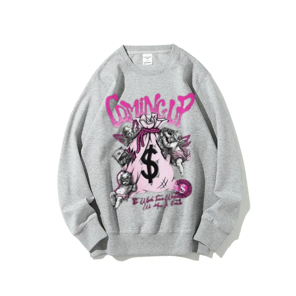 Women Vintage Money Graphic Sweatshirts