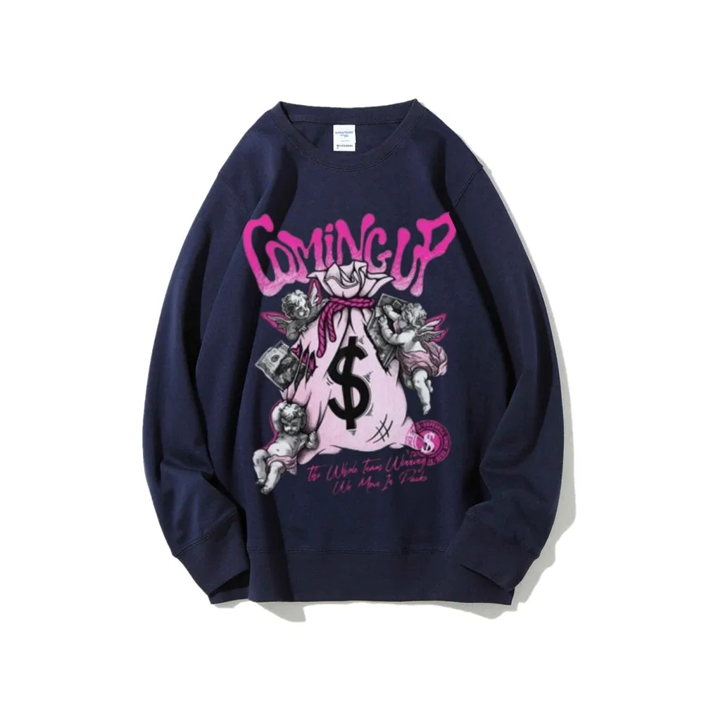 Women Vintage Money Graphic Sweatshirts