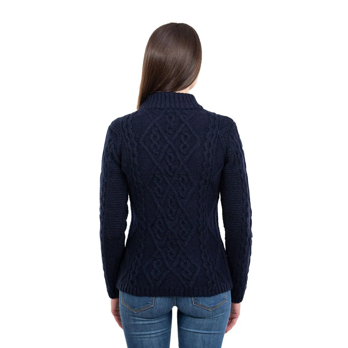 Women's Wool Cable Knit Aran Sweater